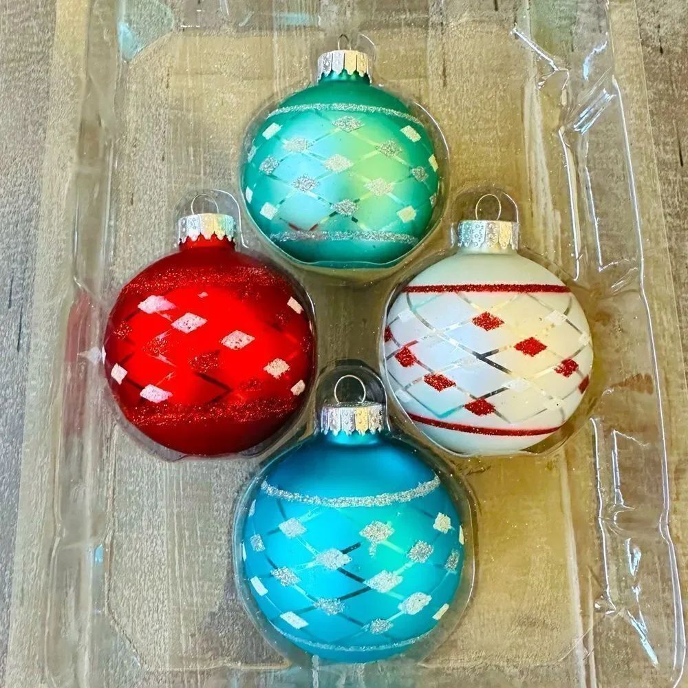 Christmas Glass Ball Ornaments Set